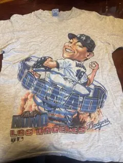 タグ付き未使用品》Lee ドジャース 野茂英雄 Tシャツ グレー Mサイズ 