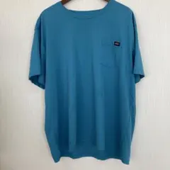 C144 アメカジ ディッキーズ Dickies メンズTシャツ 青系ロゴ 4L