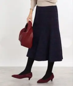 リフレクト　Reflect　ファンシーツイードスカート　ネイビー系　М　未使用品