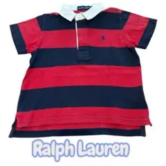 Ralph Lauren 赤紺ストライプ ポロシャツ 90