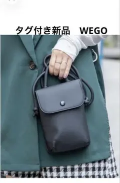 WEGO タグ付き新品 ハンドルフラップミニショルダーショルダーバッグ ブラックのサムネイル