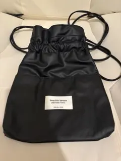 beautiful people ショルダーバッグ 黒　巾着バッグ