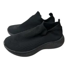 ブラック ニット スリッポン シューズ　靴　27.5〜28.0cm スニーカー