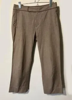pas de calais グレンチェック ストレッチ クロップドパンツ