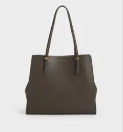 チャールズアンドキース　サンサ クラシックダブルハンドルトートバッグ