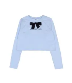 MILK INC. 長袖カットソー ライトブルー リボン ブローチ トップス