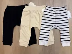 新品 西松屋 モンキーパンツ 3点セット レギンス スウェット 裏毛 ボーダー