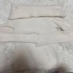 Ｈ＆Ｍ　オフショルニット オフショルダー リブニット ホワイト