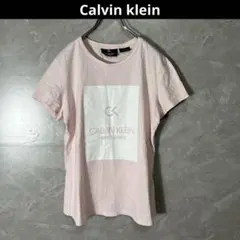 カルバンクライン ピンク ボックス ロゴ Tシャツ M