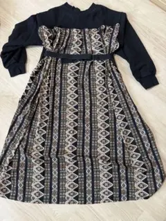 【迅速対応】ROSEBUDローズバッド異素材ドッキングワンピース　ロング