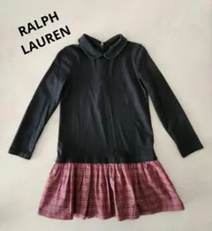 POLO RALPH LAUREN　長袖ワンピース 黒・赤チェック　120