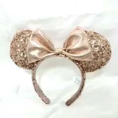 ディズニー ミニー カチューシャ ローズゴールド スパンコール 美品