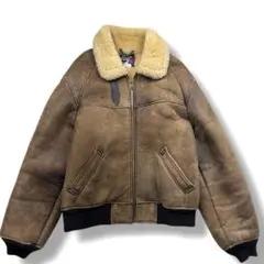 ショット B-6 ムートン ジャケット レザー ボア USA製 40 ブラウン