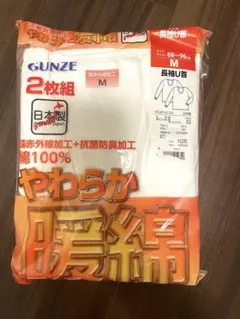 GUNZE 長袖　U首　Tシャツ 暖綿　M 2枚組 抗菌防臭 グンゼのサムネイル