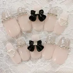 ネイルチップ 量産型 天使界隈 肉球猫 地雷 韓国 フレンチガーリーワンホン 蝶