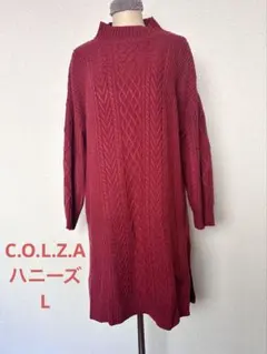 ケーブルニットワンピース