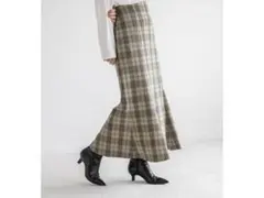 LOWRYSFARM ホック付きチェックマーメイドスカート