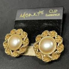 新品未使用　モネ　Monet　イヤリング　パール調　ゴールド　gold　刻印