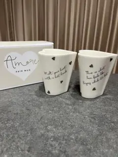 新品 Francfranc ペアマグカップ ハート型 シルバー＆ゴールド ギフト