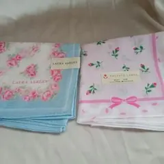LAURA ASHLEY & PRIVATE LABEL 大判ハンカチ2枚セット