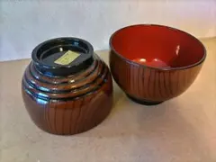 天然木製　味噌汁椀　2個セットのサムネイル