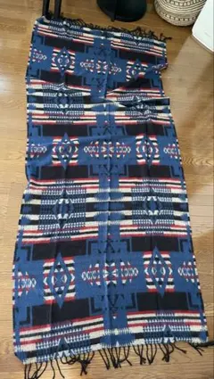 大判ネイティブアメリカン風幾何学模様ストール・ブランケット