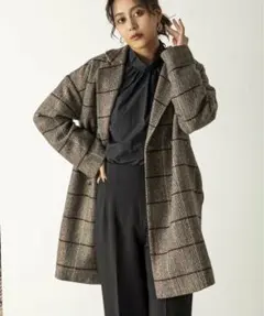 ミリオンカラッツ　ヘリンボーンチェックコート チェスターコート