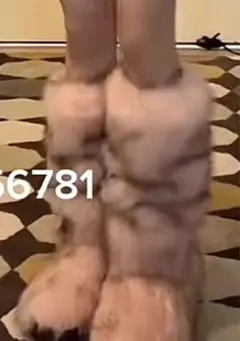 ピンクファー ロングブーツ