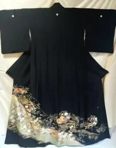 黒留袖 リメイクボレロ付きロングドレス 花車 牡丹 菊 結婚式 和装