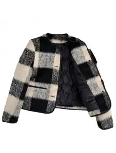 新品　未使用　タグ付き　チェック柄　ジャケット　アウター　ショート丈コート