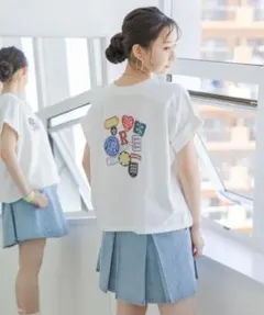 【レピピアルマリオ】ワッペンワイドルーズTシャツ　Lサイズ