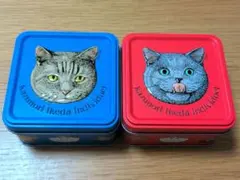 kazunori ikeda 《空き缶》青赤2個セット 猫缶　カズノリイケダ