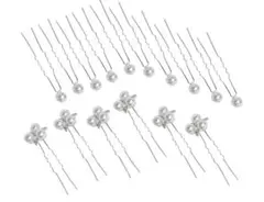 パール付きシルバーヘアピン 16本入り