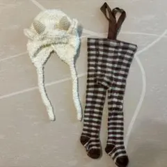 ベビー帽子とサスペンダーチェック柄タイツ　まとめ売り