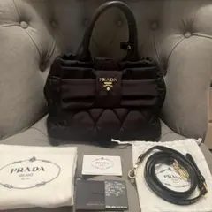⭐️PRADA ブラック リボンキルティングバック ショルダーバッグ
