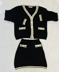 ニットセットアップ ブラック