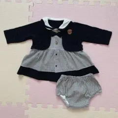 【サイズ80】襟/カーディガン付きワンピース