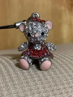 スワロスキーテディベアストラップ
