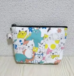 猫柄ハンドメイドポーチ