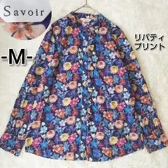 タグ付き未使用✨サヴォア×リバティ 丸襟 花柄 シャツ ブラウス M ネイビー 20463007_01main_1080x.jpg?v=