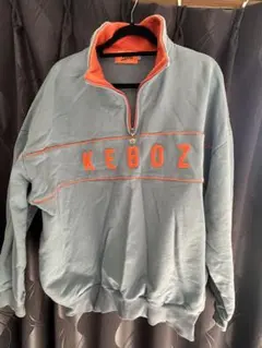 Keboz グレー/オレンジ ハーフジップトレーナー