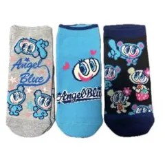 エンジェルブルー 靴下 ソックス 3足セット 23～25cm スニーカー丈