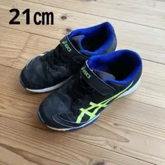 アシックス レーザービーム スニーカー ブラック/イエロー　21㎝