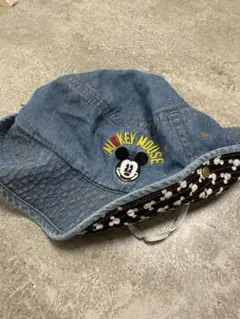 ミッキーマウス デニム バケットハット　52cm ディズニー　帽子