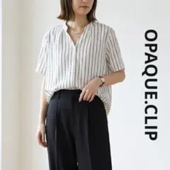 OPAQUE.CLIP 【洗える】ストライプ袖ひらシャツ