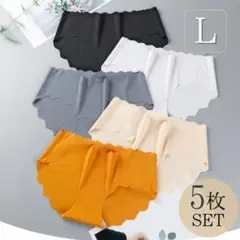 シームレスショーツ 5枚セット L レディース 下着 波型 履き心地 響かない