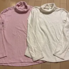 y*e様 ユニクロ フリースタートルネック長袖 L 2枚セット オフホワイト ピ