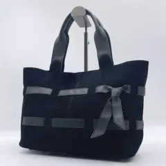 Sergio Rossi リボン トートバッグ スエード ブラックh667 - メルカリ