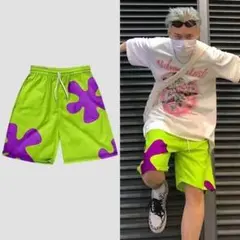 スポンジボブ パトリック ハーフパンツ 短パン 半ズボン 男女 部屋着　XXXL