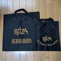 イビサ　IBIZAエコバッグ 大小２枚セット 新品未使用非売品　ブラックのサムネイル